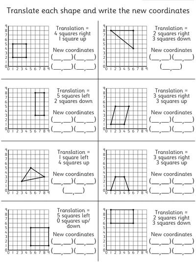 Describe the Position of Translated Shapes