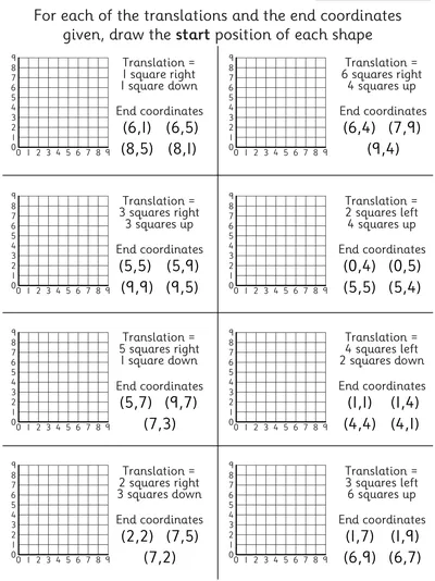 Find Start Positions of Translated Shapes