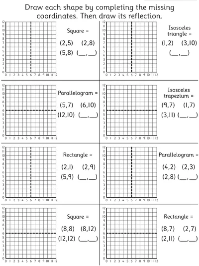 Draw and Reflect Shapes Across a Mirror Line