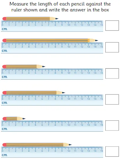 Measure and Record Lengths, Half Centimetres