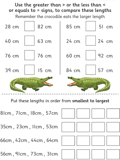 Comparing and Ordering Lengths, Centimetres