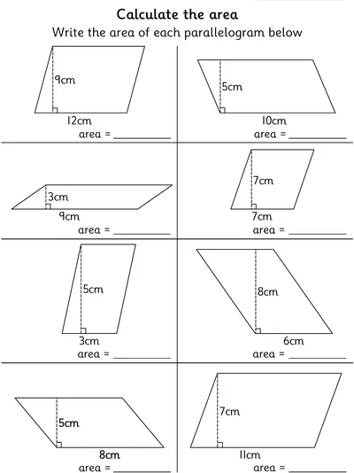 Calculating the Area of Parallelograms