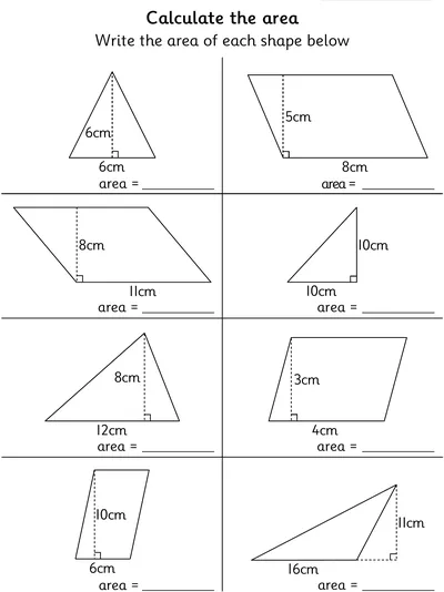 Calculating the Area of Triangles and Parallelograms