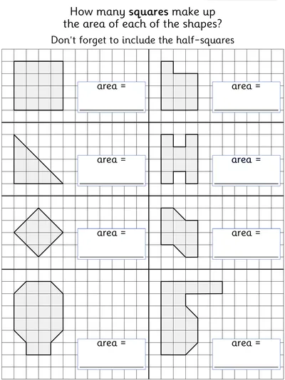 Finding the Area of Shapes by Counting Squares