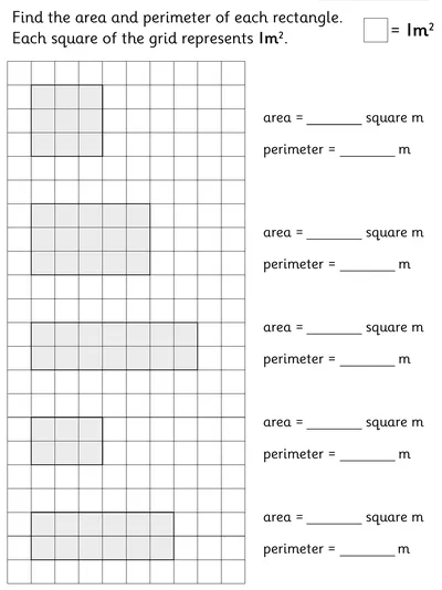 Calculating the Area and Perimeter of Rectangles, Metres