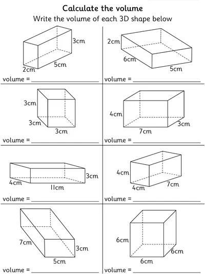 Calculate the Volume of Cubes and Cuboids, Centimetres