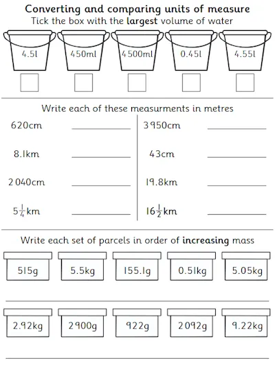 Converting and Comparing Units of Measure