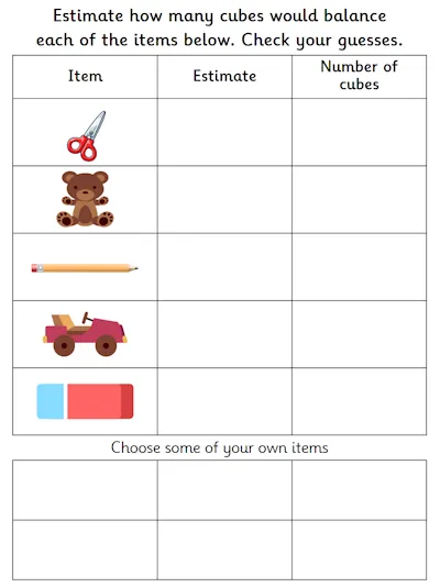 Estimate and Measure Mass – Non-Standard Units 