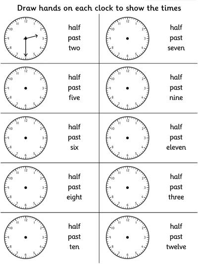 Record Time on Clocks, On the Half Hour