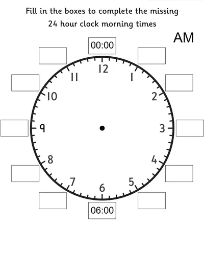 Writing 24 Hour Clock Morning Times
