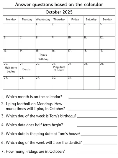 Calendar Problems