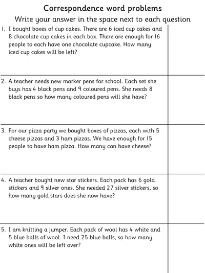 Correspondence Word Problems