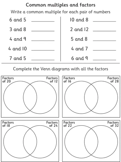 Common Multiples, and Factors
