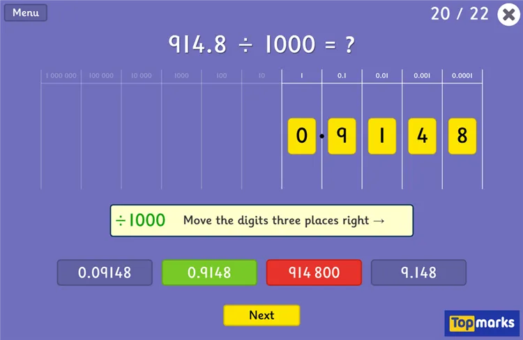 Moving Digit Cards
