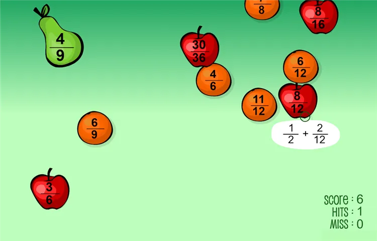 Fruit Splat Fraction Addition