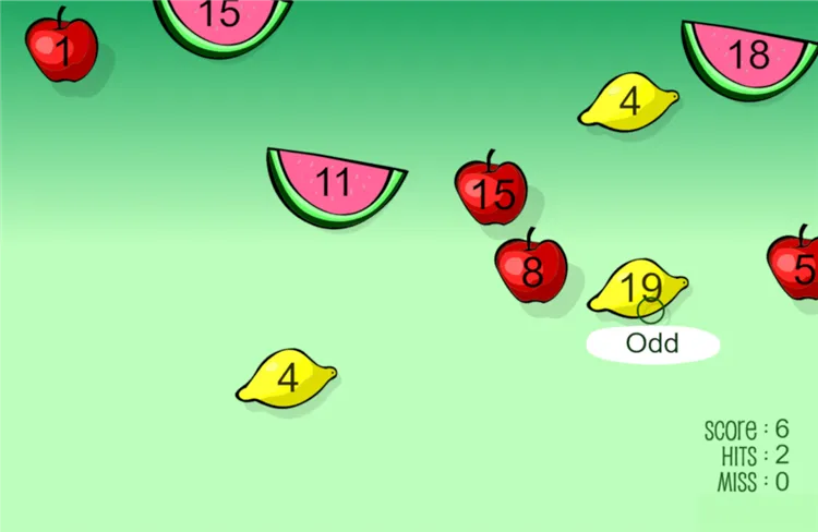 Fruit Splat Odd Even